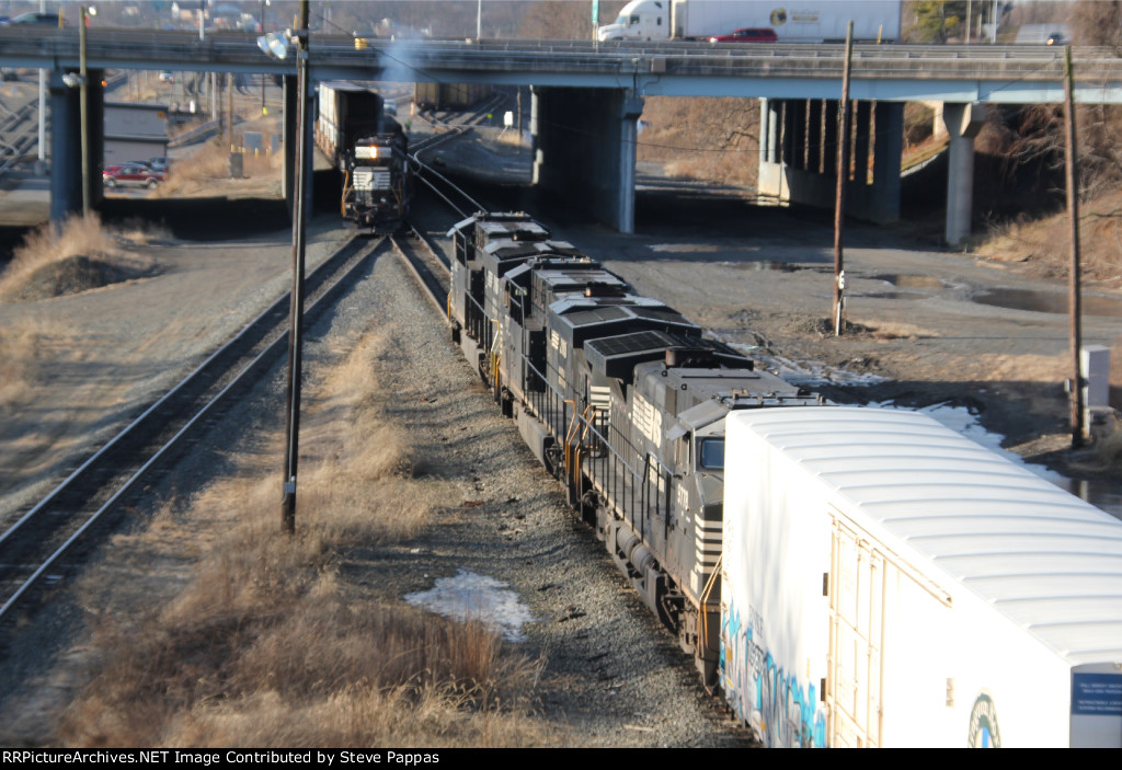 NS 8069 leads train 12R into Enola yard